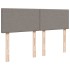 Cama box spring con colchón tela gris taupe 140x190