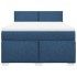 Cama box spring con colchón tela azul 140x190