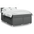 Cama box spring con colchón tela gris oscuro 140x200