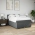 Cama box spring con colchón tela gris oscuro 140x200