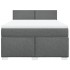 Cama box spring con colchón tela gris oscuro 140x200