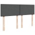 Cama box spring con colchón tela gris oscuro 140x200