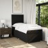 Cama box spring con colchón tela negro 80x200