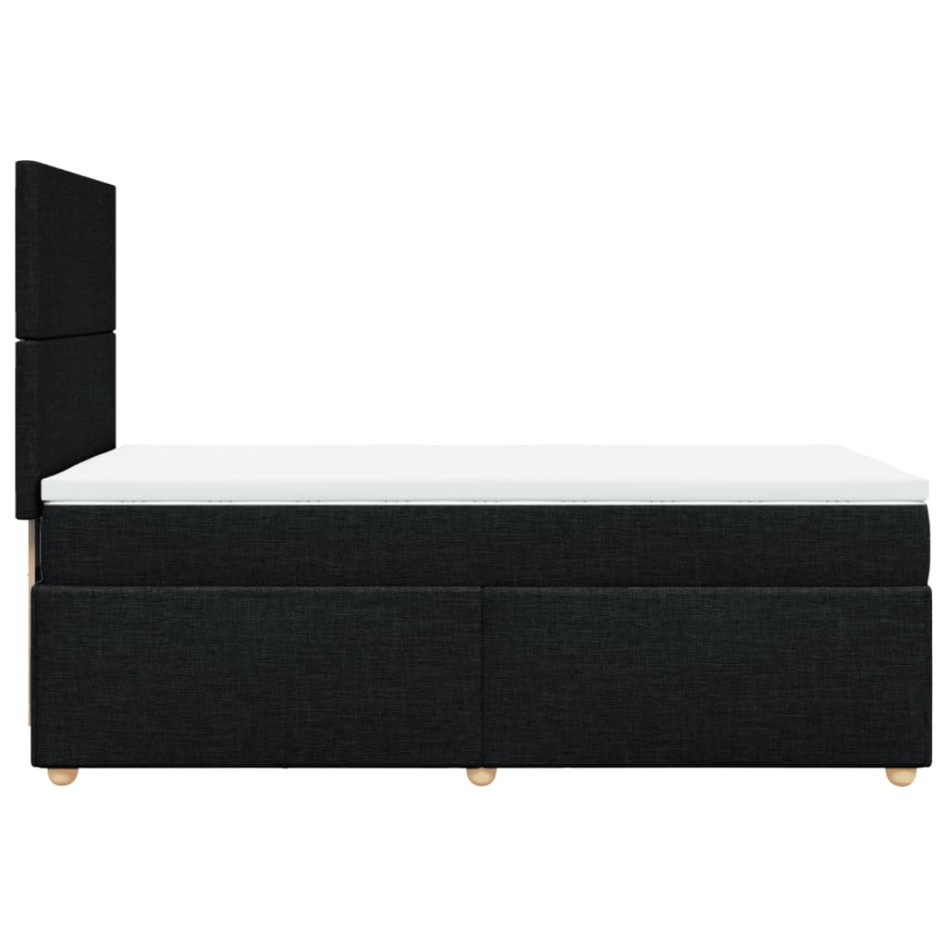 Cama box spring con colchón tela negro 80x200