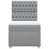 Cama box spring con colchón tela gris claro 80x200