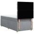 Cama box spring con colchón tela gris claro 80x200