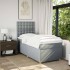 Cama box spring con colchón tela gris claro 80x200