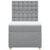 Cama box spring con colchón tela gris claro 80x200