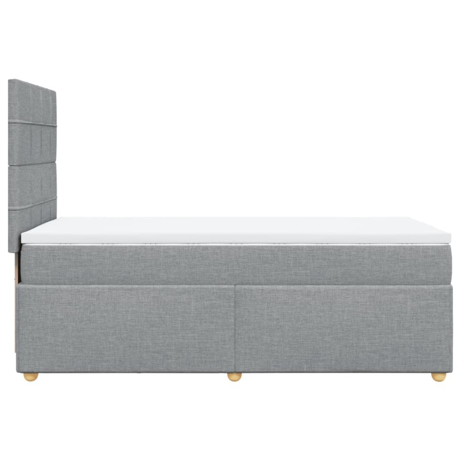 Cama box spring con colchón tela gris claro 90x190