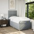 Cama box spring con colchón tela gris claro 90x190