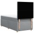 Cama box spring con colchón tela gris claro 90x190