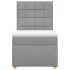 Cama box spring con colchón tela gris claro 90x200