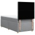 Cama box spring con colchón tela gris claro 90x200