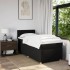 Cama box spring con colchón tela negro 90x190