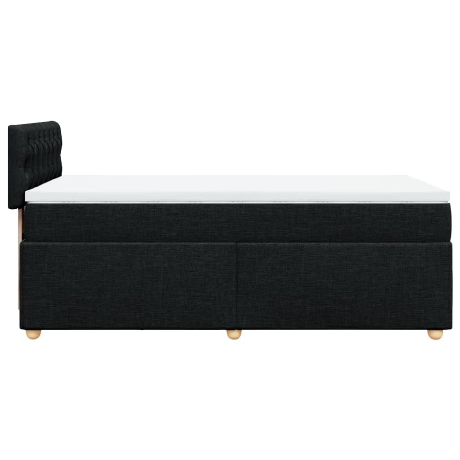 Cama box spring con colchón tela negro 90x190