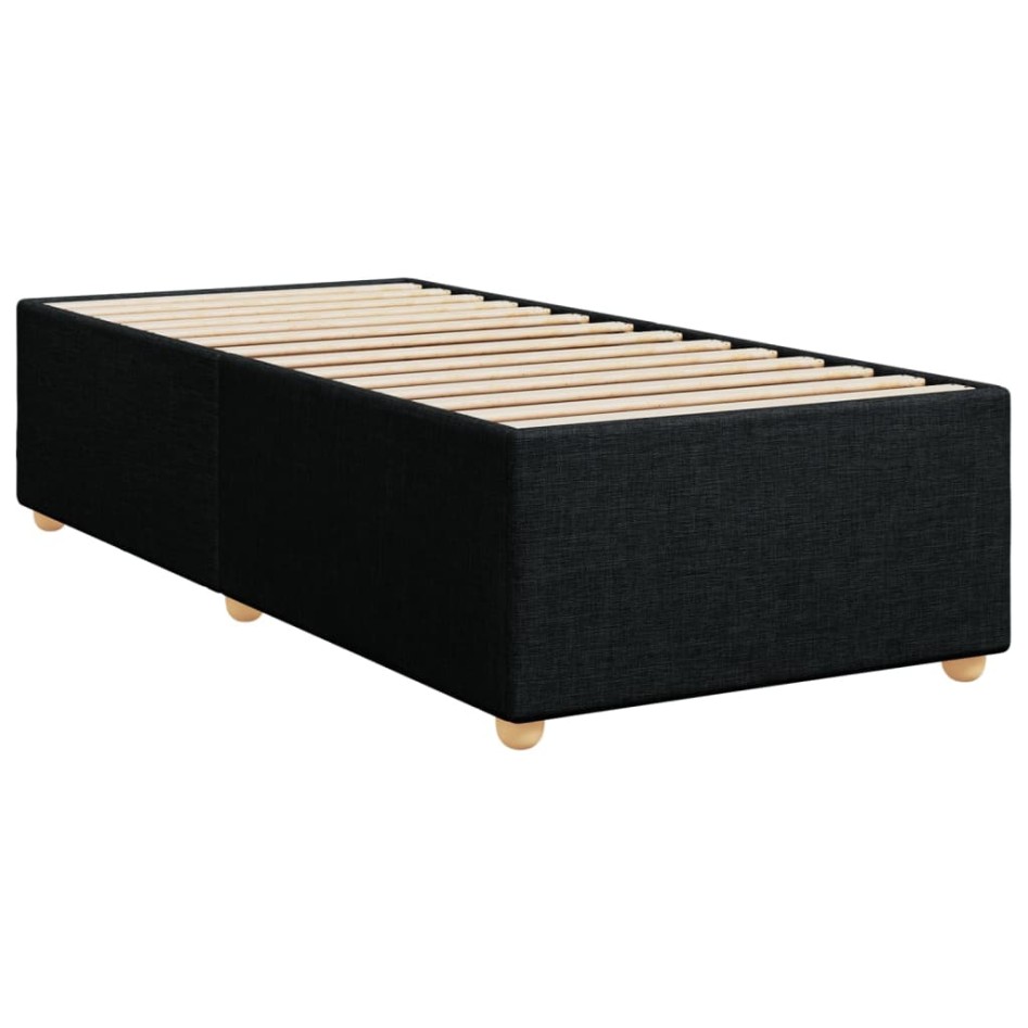 Cama box spring con colchón tela negro 90x190