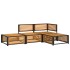 Set sofás de jardín con cojines 4 pzas madera maciza de