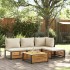 Set de sofás de jardín con cojines 5 pzas madera maciza