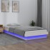 Estructura de cama con LED madera maciza blanca 100x200