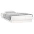 Estructura de cama con LED madera maciza blanca 100x200