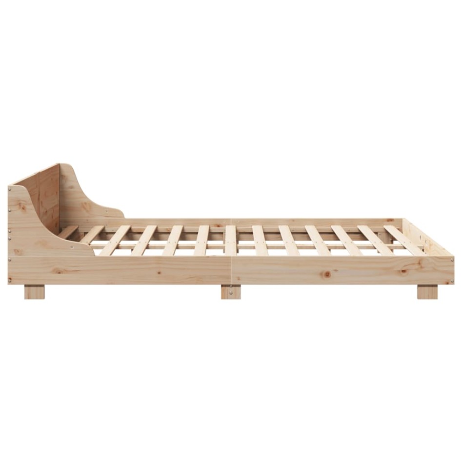 Estructura de cama sin colchón madera maciza de pino 160x200