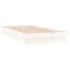 Estructura de cama con LED madera maciza blanca 100x200