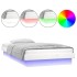 Estructura de cama con LED madera maciza blanca 100x200