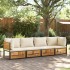 Set sofás de jardín con cojines 4 pzas madera maciza de