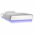 Estructura de cama con LED madera maciza blanca 100x200