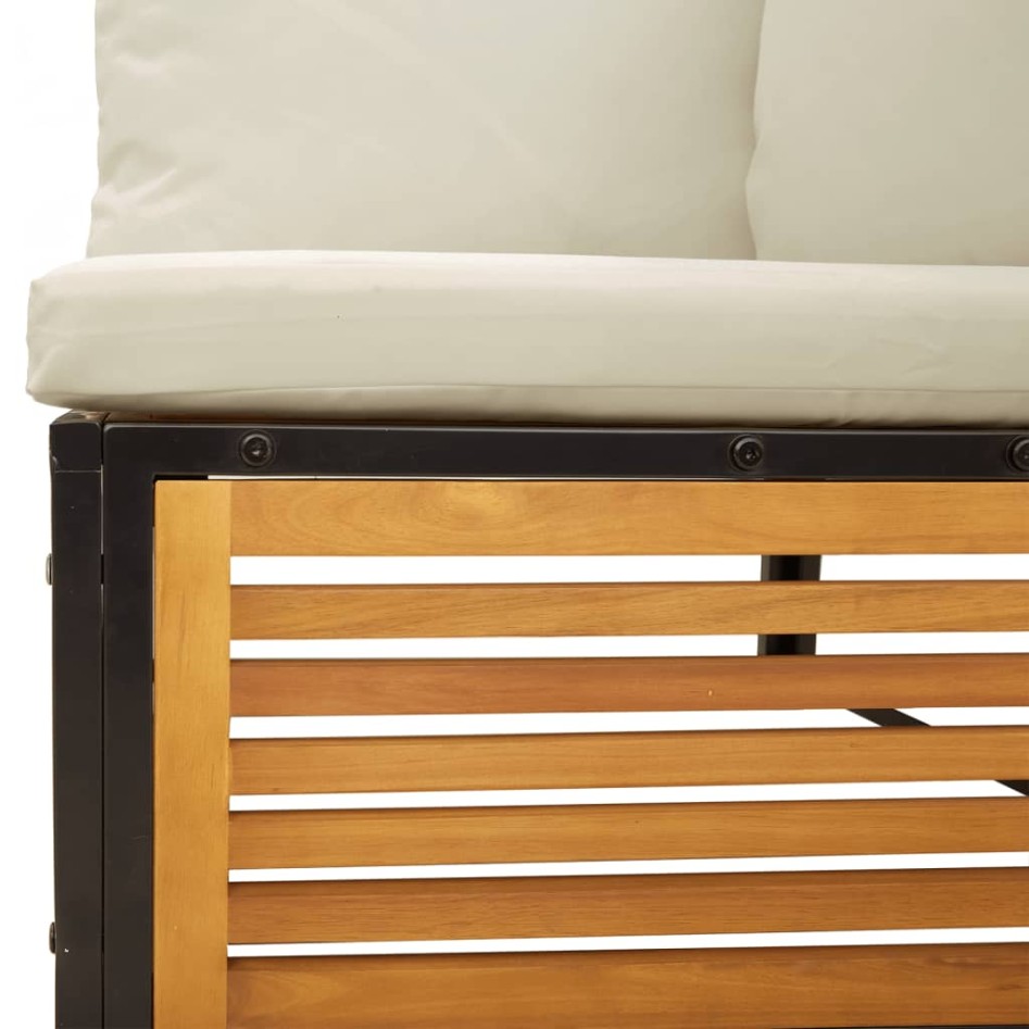 Set sofás de jardín con cojines 4 pzas madera maciza de