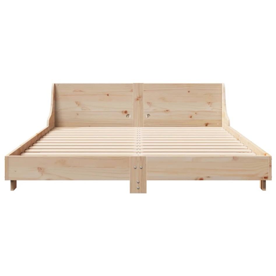 Estructura de cama sin colchón madera maciza de pino 135x190