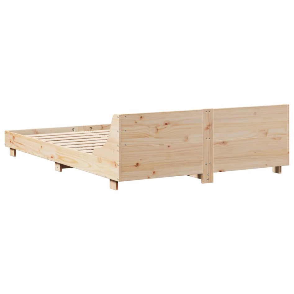 Estructura de cama sin colchón madera maciza de pino 135x190