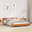 Estructura de cama sin colchón madera maciza marrón 120x190 cm