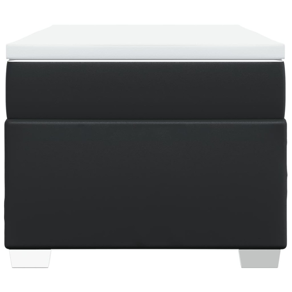 Cama box spring con colchón cuero sintético negro 90x190