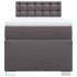 Cama box spring con colchón cuero sintético gris 90x200