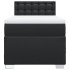 Cama box spring con colchón cuero sintético negro 90x190