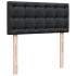 Cama box spring con colchón cuero sintético negro 90x190