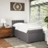 Cama box spring con colchón cuero sintético gris 100x200
