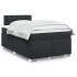 Cama box spring con colchón cuero sintético negro 120x190