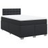 Cama box spring con colchón cuero sintético negro 120x190