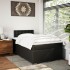 Cama box spring con colchón cuero sintético negro 120x190