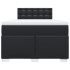 Cama box spring con colchón cuero sintético negro 120x190