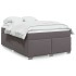 Cama box spring con colchón cuero sintético gris 140x200