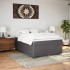Cama box spring con colchón cuero sintético gris 140x200
