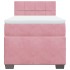 Cama box spring con colchón terciopelo rosa 80x200