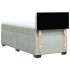 Cama box spring con colchón terciopelo gris claro 90x190
