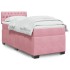Cama box spring con colchón terciopelo rosa 80x200