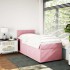 Cama box spring con colchón terciopelo rosa 90x200