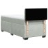 Cama box spring con colchón terciopelo gris claro 100x200