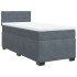 Cama box spring con colchón terciopelo gris oscuro 90x200